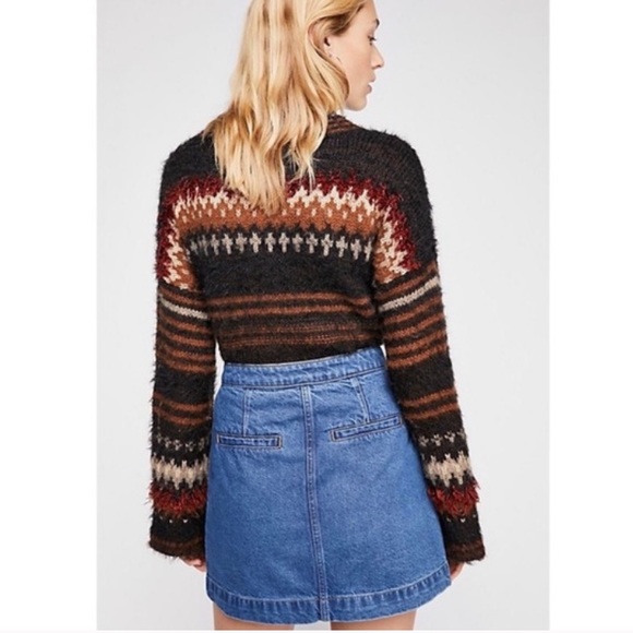 Free people We the Free don’t get me wrong button down denim mini skirt 30 - Picture 2 of 8